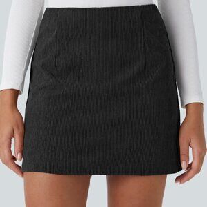 New! Halara High Waisted 2-in-1 A Line Mini Corduroy Skirt- Sz M